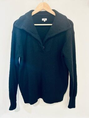 aerie Black Cowl-Neck Pullover Sweater